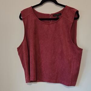 Banana Republic Sleeveless Suede-Look Tank Top in Rose
